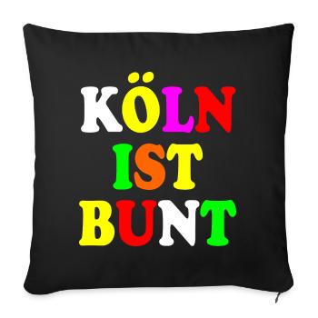 Köln ist bunt - Sofakissenbezug 45 x 45 cm - Schwarz - Vorne