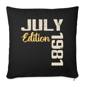 Juillet 1981 Chemise D’anniversaire Juillet 1981 - Housse de coussin décorative 45 x 45 cm - noir - Devant