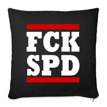 Fck spd - Sofakissenbezug 45 x 45 cm - Schwarz - Vorne
