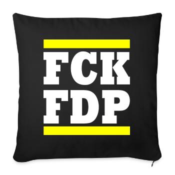 Fck fdp - Sofakissenbezug 45 x 45 cm - Schwarz - Vorne