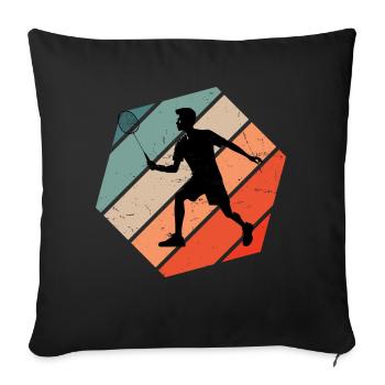 Joueur de badminton Badminton Badminton Squash - Housse de coussin décorative 45 x 45 cm - noir - Devant