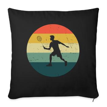 Badminton Men's Squash Women's Badminton - Sofa pillowcase 17,3'' x 17,3'' (45 x 45 cm) - black - Front