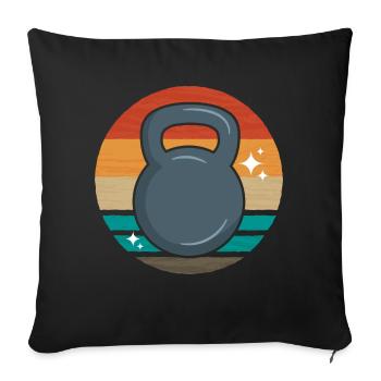 Kettlebell Workout Entraînement de fitness - Housse de coussin décorative 45 x 45 cm - noir - Devant