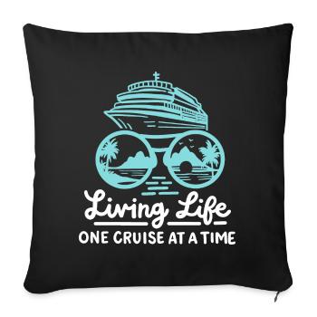 Kreuzfahrtschiff Kreuzfahrt - Sofakissenbezug 45 x 45 cm - Schwarz - Vorne