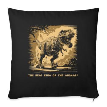 T Rex 07 2024 01 - Sofa pillowcase 17,3'' x 17,3'' (45 x 45 cm) - black - Front