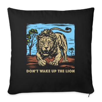 African Lion 2024 01 - Sofa pillowcase 17,3'' x 17,3'' (45 x 45 cm) - black - Front