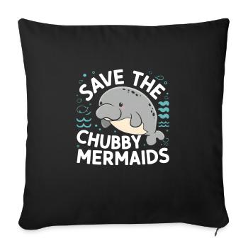 Rettet die dicken Meerjungfrauen - Sofa pillowcase 17,3'' x 17,3'' (45 x 45 cm) - black - Front