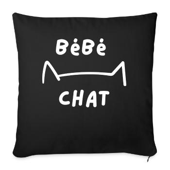 Baby cat - Sofa pillowcase 17,3'' x 17,3'' (45 x 45 cm) - black - Front