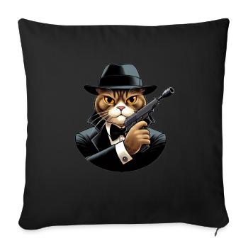 Gamme de vêtements de créateurs Spy Cat Fun - Housse de coussin décorative 45 x 45 cm - noir - Devant