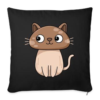 Cat Mushroom Design for Cat Lovers - Sofa pillowcase 17,3'' x 17,3'' (45 x 45 cm) - black - Front
