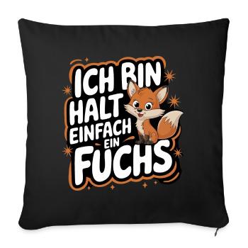 Fox, Foxes, Wild Animal, Forest Animal, Red Fox - Sofa pillowcase 17,3'' x 17,3'' (45 x 45 cm) - black - Front