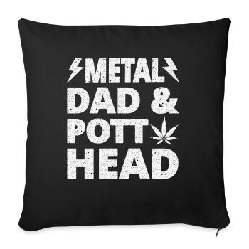 Tête de Pott Dad en Métal - Housse de coussin décorative 45 x 45 cm - noir - Devant
