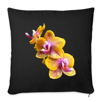 Fleur d’orchidée Phalaenopsis Sogo Lawrence Flowers 2 - Housse de coussin décorative 45 x 45 cm - noir - Devant