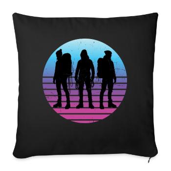 Climbing Boulder Kletterer Bouldern Bouldering - Sofakissenbezug 45 x 45 cm - Schwarz - Vorne