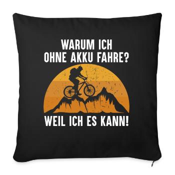 Bicycle Mountain Bike Road Bike E-Bike Cyclist - Sofa pillowcase 17,3'' x 17,3'' (45 x 45 cm) - black - Front