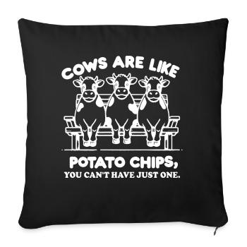 Cow Farmer Funny Farming Cows Animal Farm - Sofa pillowcase 17,3'' x 17,3'' (45 x 45 cm) - black - Front