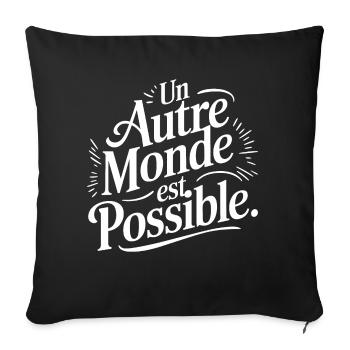 Un autre monde est possible - Housse de coussin décorative 45 x 45 cm - noir - Devant