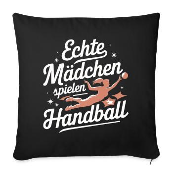 Handball Sports Joueurs de handball Joueurs de handball - Housse de coussin décorative 45 x 45 cm - noir - Devant