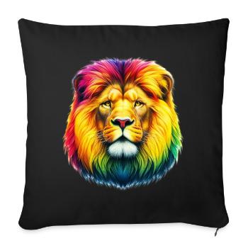 Lion - Sofa pillowcase 17,3'' x 17,3'' (45 x 45 cm) - black - Front