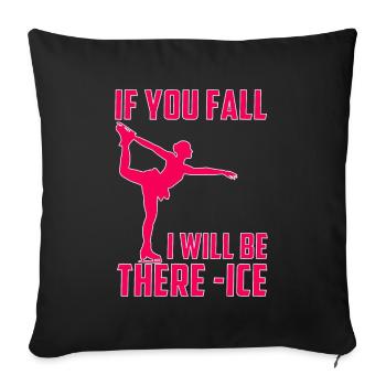 Skating Mom Tshirt Figure Skating Gift - Sofa pillowcase 17,3'' x 17,3'' (45 x 45 cm) - black - Front