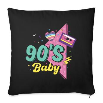 90s 90s Retro Gift - Sofa pillowcase 17,3'' x 17,3'' (45 x 45 cm) - black - Front