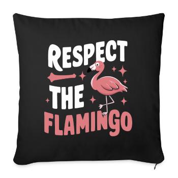 Flamingo Animal Pink - Sofa pillowcase 17,3'' x 17,3'' (45 x 45 cm) - black - Front