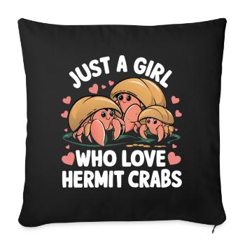Crab Hermit Crab Crab Crab Crab - Sofa pillowcase 17,3'' x 17,3'' (45 x 45 cm) - black - Front