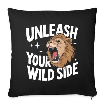 Lion Lion Animal Africa - Sofa pillowcase 17,3'' x 17,3'' (45 x 45 cm) - black - Front