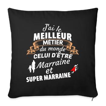 Tribute to Marine and Super Mom - Sofa pillowcase 17,3'' x 17,3'' (45 x 45 cm) - black - Front