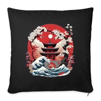 Japanese torii - Sofa pillowcase 17,3'' x 17,3'' (45 x 45 cm) - black - Front