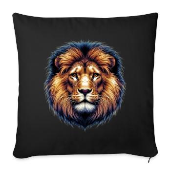 Lion - Housse de coussin décorative 45 x 45 cm - noir - Devant