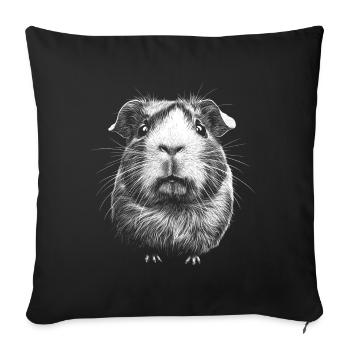 cochon d’Inde portrait rongeur rongeurs animaux - Housse de coussin décorative 45 x 45 cm - noir - Devant