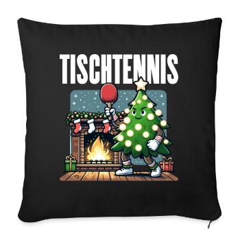 Ping Pong Arbre de Noël Costume Arbre de Noël Père Noël - Housse de coussin décorative 45 x 45 cm - noir - Devant