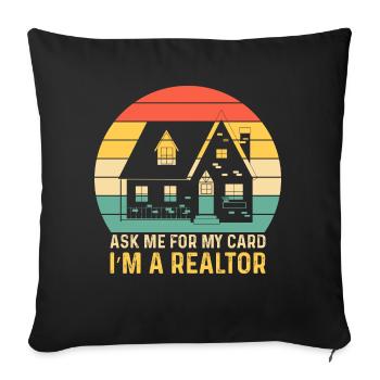 Realtor Real Estate Agent - Sofa pillowcase 17,3'' x 17,3'' (45 x 45 cm) - black - Front