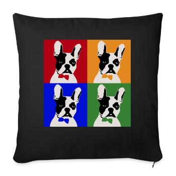 French Bulldog Art Motif - Sofa pillowcase 17,3'' x 17,3'' (45 x 45 cm) - black - Front