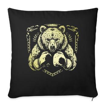 Boxer Grizzli - Housse de coussin décorative 45 x 45 cm - noir - Devant
