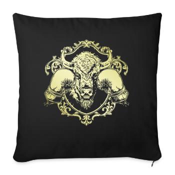 Bison Boxer - Housse de coussin décorative 45 x 45 cm - noir - Devant