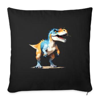 Dinosaur Vector Art with Vibrant Illustration - Sofa pillowcase 17,3'' x 17,3'' (45 x 45 cm) - black - Front