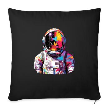Astronaut Spaceman World Adventure Discovery - Sofa pillowcase 17,3'' x 17,3'' (45 x 45 cm) - black - Front
