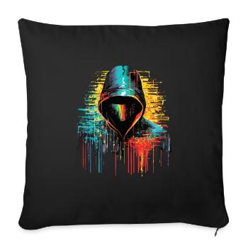 Hacker-Spiel Urbanes Stadtleben Schatten Abstrakt - Sofakissenbezug 45 x 45 cm - Schwarz - Vorne