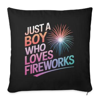 Pyrotechnie Feux d’artifice Pyrotechnie - Housse de coussin décorative 45 x 45 cm - noir - Devant
