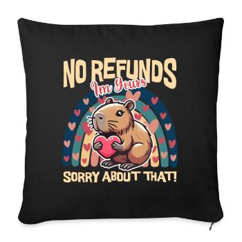 Aucun remboursement, je suis à toi Capybara - Housse de coussin décorative 45 x 45 cm - noir - Devant
