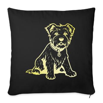 West Highland White Terrier - Sofa pillowcase 17,3'' x 17,3'' (45 x 45 cm) - black - Front