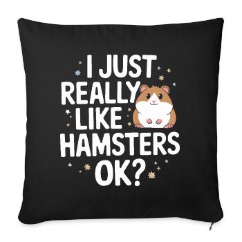 Hamster - Housse de coussin décorative 45 x 45 cm - noir - Devant