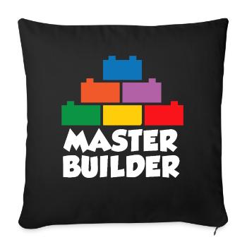 Brick Builder Brick Building Master Builder - Sofa pillowcase 17,3'' x 17,3'' (45 x 45 cm) - black - Front