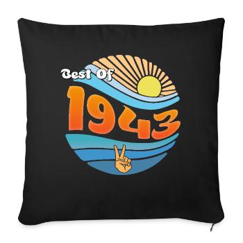 Millésime 1943 – Célébration de 82 ans de souvenirs - Housse de coussin décorative 45 x 45 cm - noir - Devant
