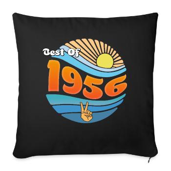 Fièrement né en 1956 – 69 ans de souvenirs - Housse de coussin décorative 45 x 45 cm - noir - Devant