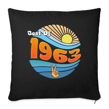 Millésime 1963 – Célébration de 62 ans de souvenirs - Housse de coussin décorative 45 x 45 cm - noir - Devant