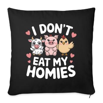 Végétarien Végétalien Végétarien Végétarien - Housse de coussin décorative 45 x 45 cm - noir - Devant
