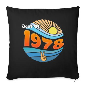 Vintage Vibes 1978 – Style classique du 47e anniversaire - Housse de coussin décorative 45 x 45 cm - noir - Devant